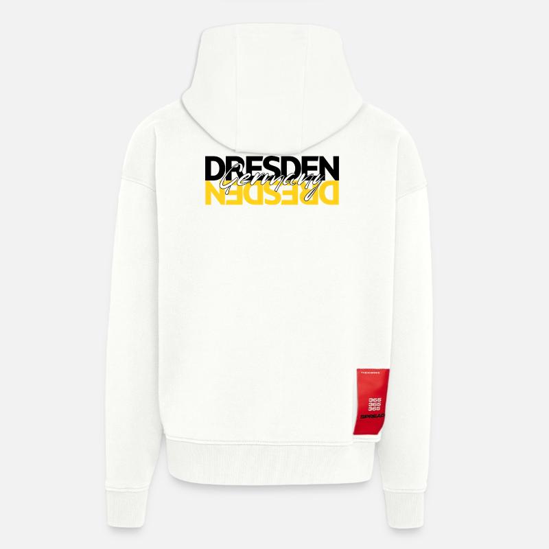 Dresde, Allemagne - Veste à capuche bio épaisse oversize fabriqué en UE - OFF WHITE