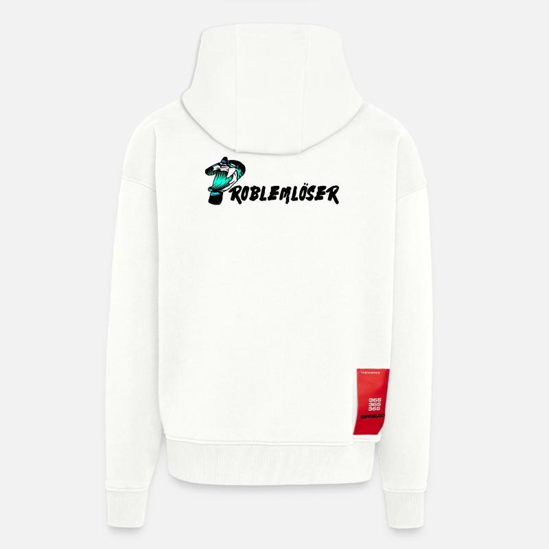 Problem problemlöser text - Zip Hoodie - made by SPREAD - OFF WHITE