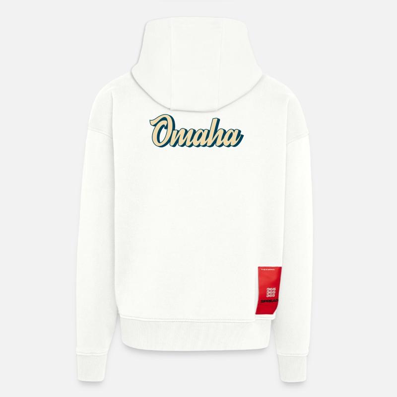 Omaha Script Retro - Zip Hoodie - made by SPREAD - OFF WHITE