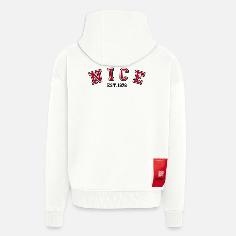 Fondation de Nice en 1976 - Veste à capuche bio épaisse oversize fabriqué en UE - OFF WHITE