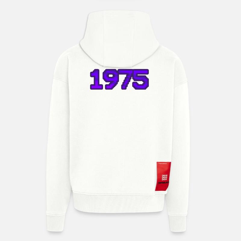 Nerd 1975 - Veste à capuche bio épaisse oversize fabriqué en UE - OFF WHITE