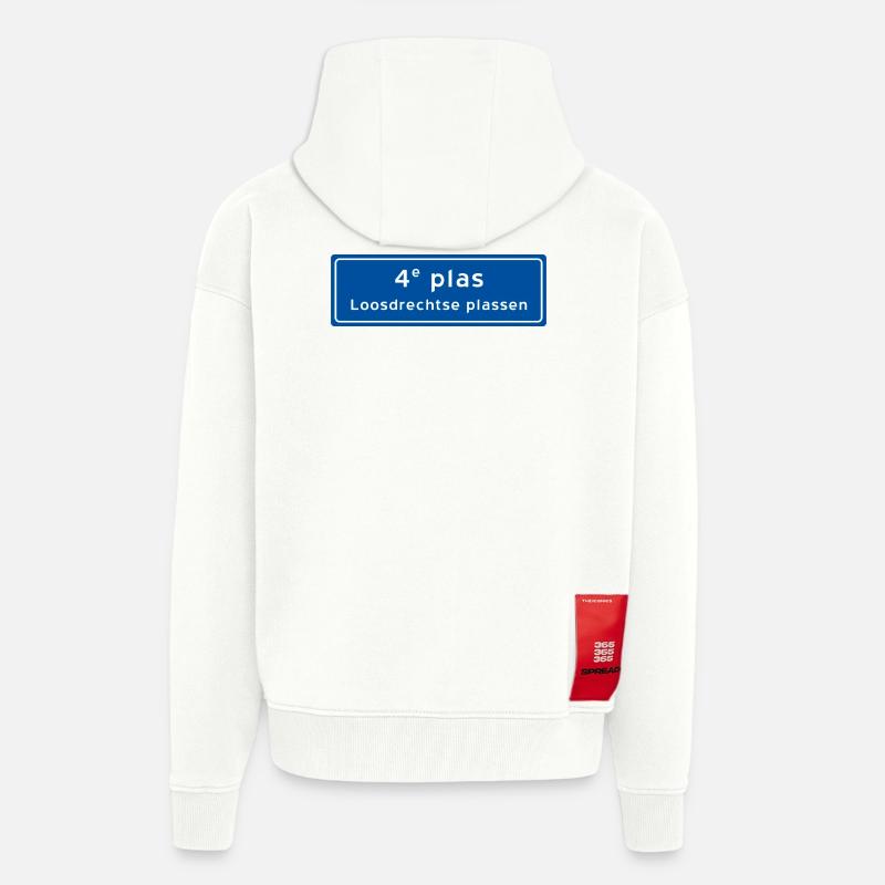 Loosdrechtse plassen 4e plas - Veste à capuche bio épaisse oversize fabriqué en UE - OFF WHITE