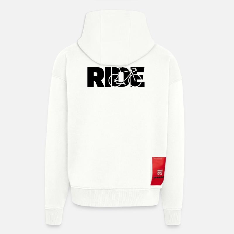 Balade : vélo de course - Veste à capuche bio épaisse oversize fabriqué en UE - OFF WHITE