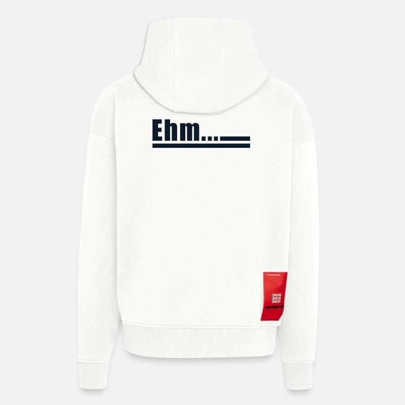 Déclaration Ehm - Veste à capuche bio épaisse oversize fabriqué en UE - OFF WHITE