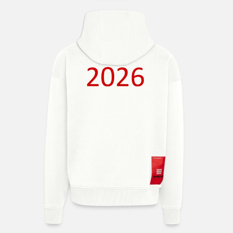 Numéro Rouge 2026 - Veste à capuche bio épaisse oversize fabriqué en UE - OFF WHITE