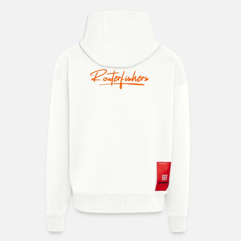 Routerfishers Classic 2 - Veste à capuche bio épaisse oversize fabriqué en UE - OFF WHITE