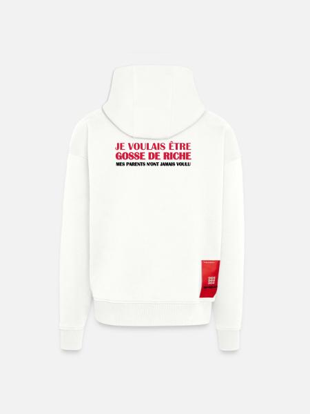 Gosse de riche - Veste à capuche bio épaisse oversize fabriqué en UE - OFF WHITE