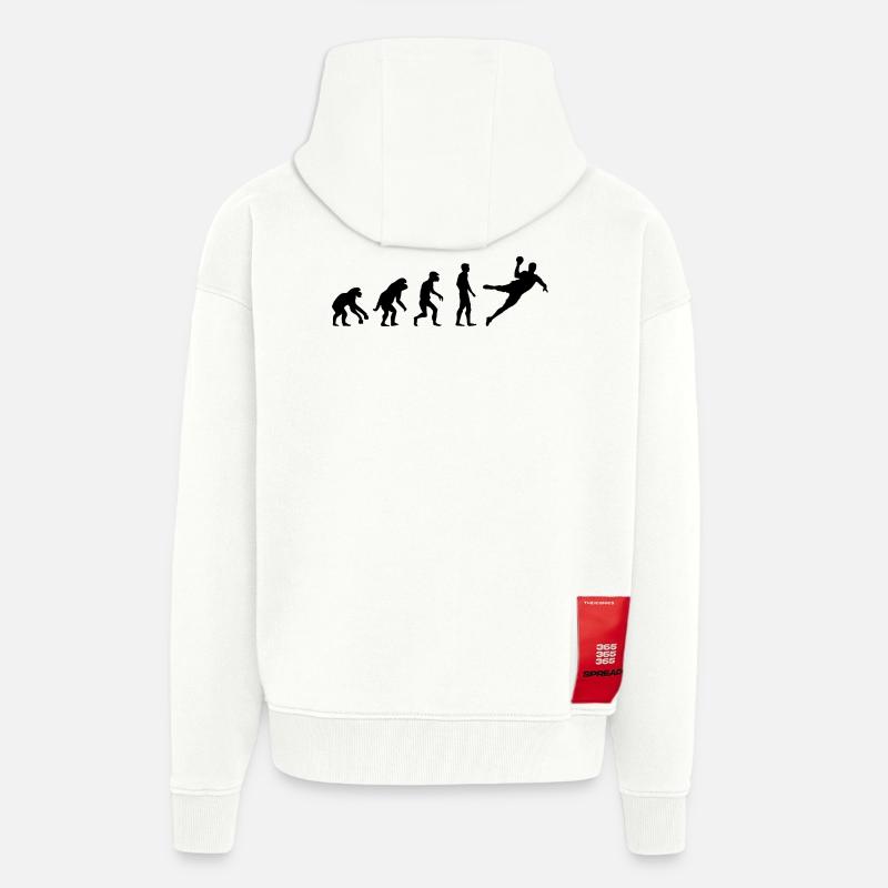 Evolution Handball lustig Design Mannschaft icon - Zip Hoodie - made by SPREAD - OFF WHITE