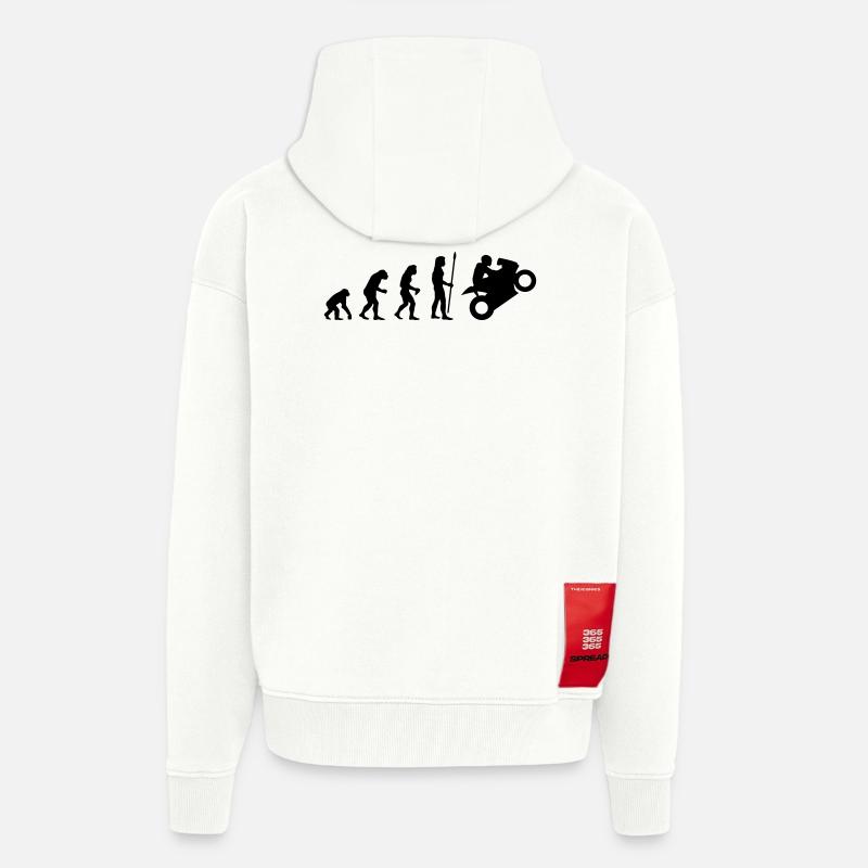 evolution_biker - Zip Hoodie - made by SPREAD - OFF WHITE