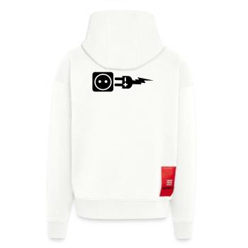 Stecker plus und minus - Zip Hoodie - made by SPREAD - OFF WHITE - Hinten
