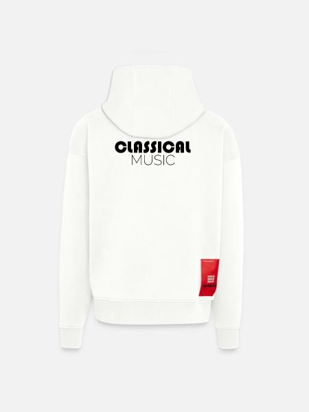 klassisk musikk ikon klassisk musikk musikk ikon - Heavyweight Oversized Organic hettejakke produsert i EU - OFF WHITE