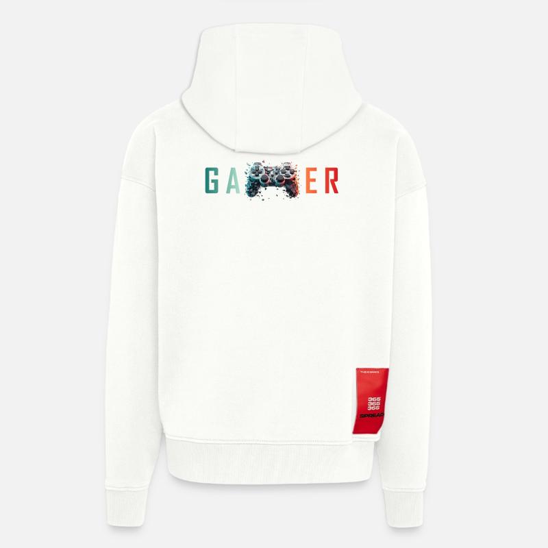 Gamer Explodierender Controller – Design - Zip Hoodie - made by SPREAD - OFF WHITE