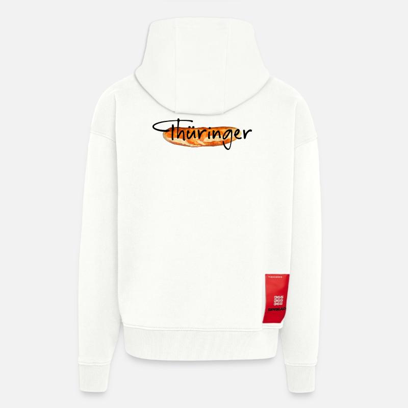 Bratwurst de Thuringe - Veste à capuche bio épaisse oversize fabriqué en UE - OFF WHITE