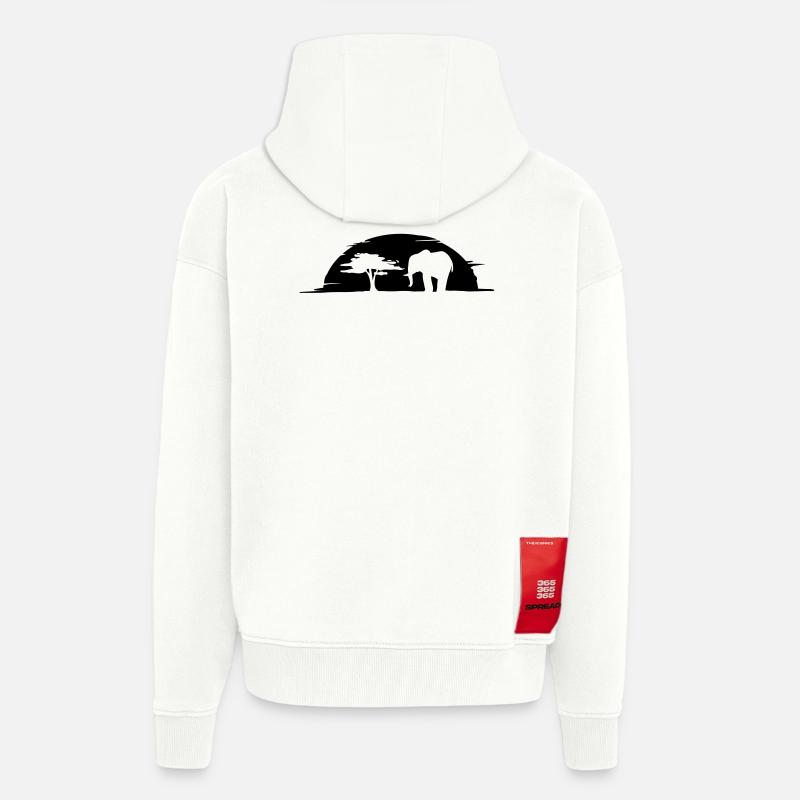 Olifant - Veste à capuche bio épaisse oversize fabriqué en UE - OFF WHITE
