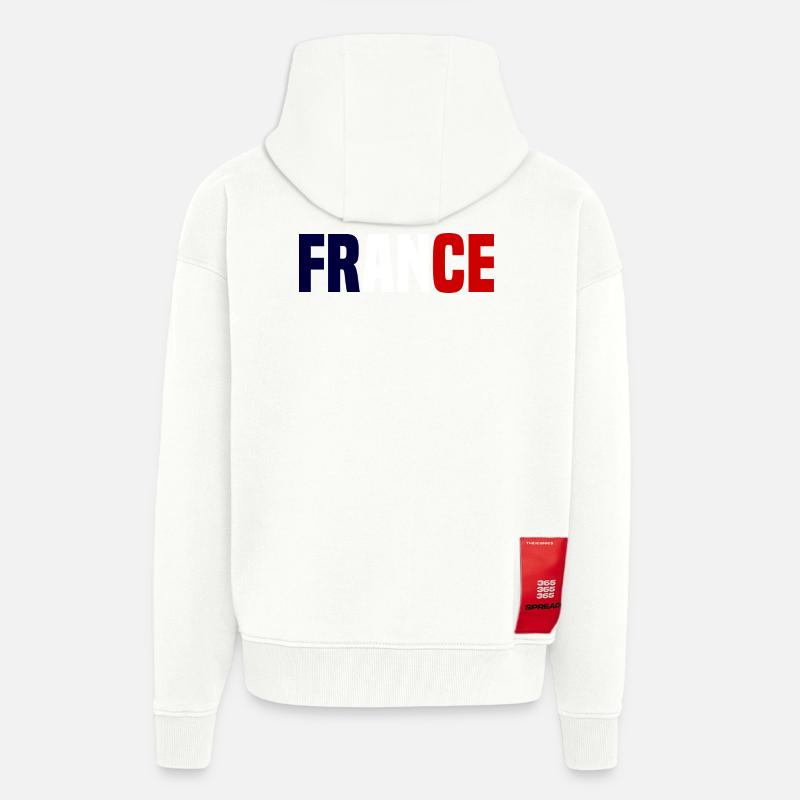France contrasté - Veste à capuche bio épaisse oversize fabriqué en UE - OFF WHITE
