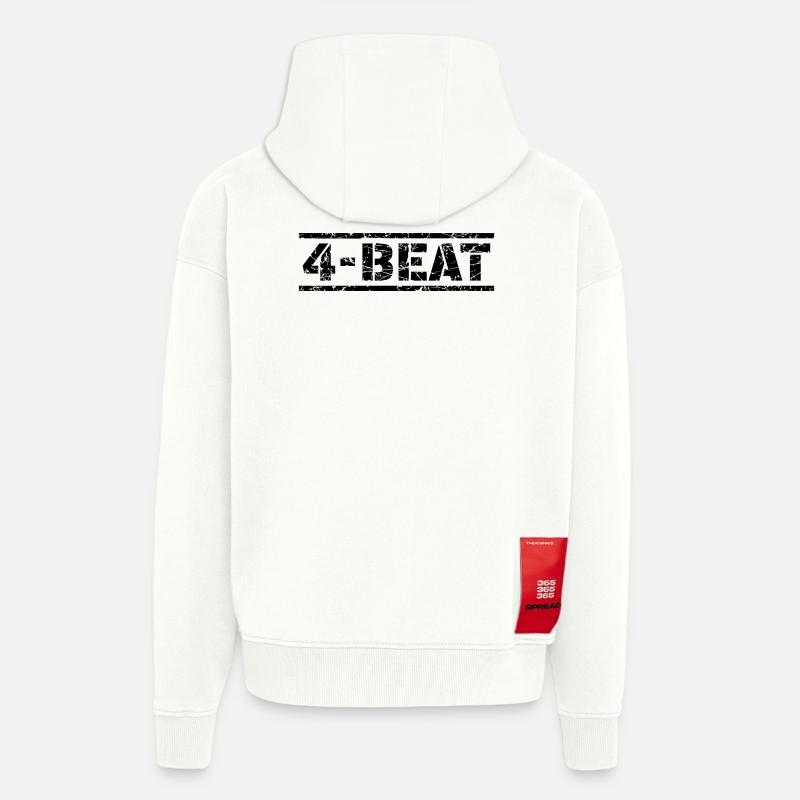 4 Battements - Veste à capuche bio épaisse oversize fabriqué en UE - OFF WHITE