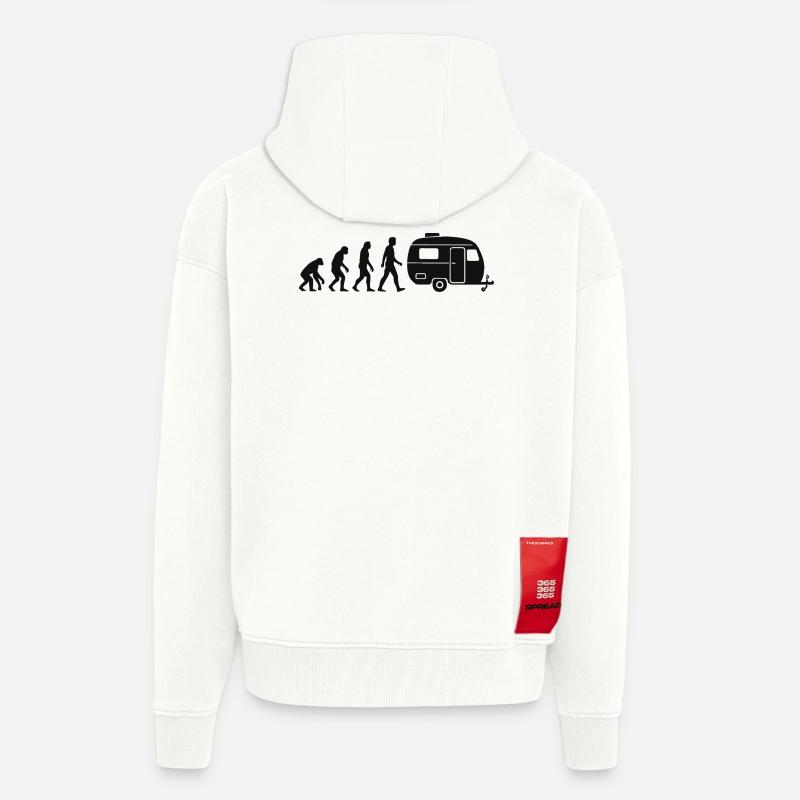 Caravane Evolution Camper - Veste à capuche bio épaisse oversize fabriqué en UE - OFF WHITE