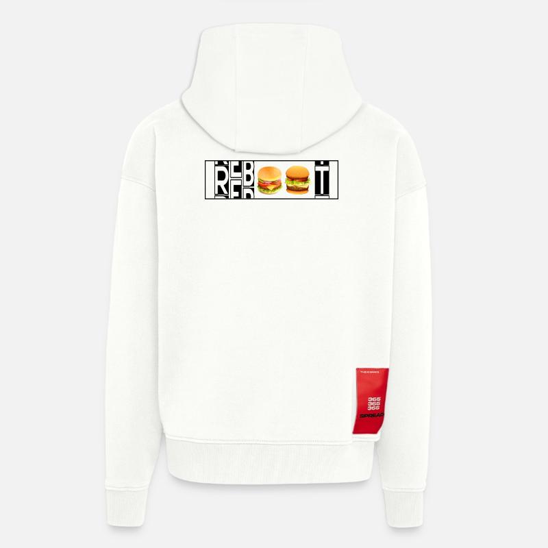 REBOOT - Veste à capuche bio épaisse oversize fabriqué en UE - OFF WHITE