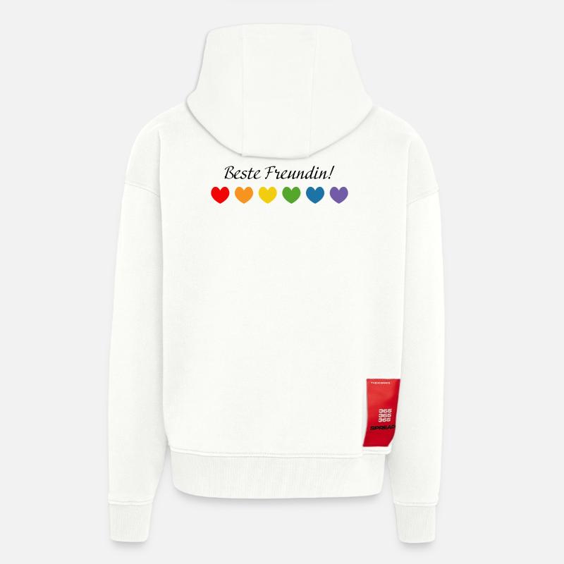 Regenbogenherzchen Beste Freundin - Zip Hoodie - made by SPREAD - OFF WHITE