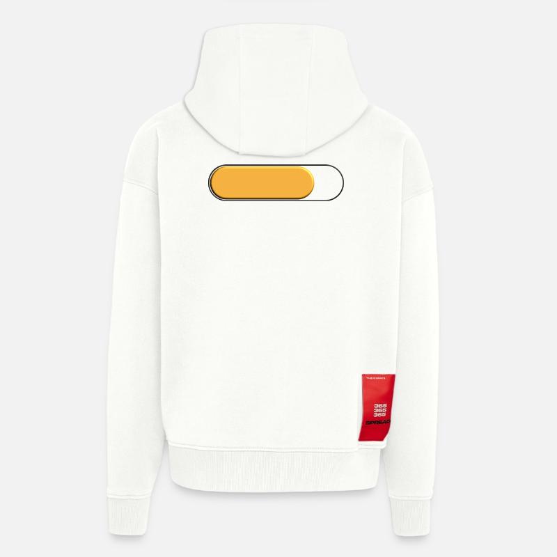 Small golden yellow gauge (loading) - Zip Hoodie - made by SPREAD - OFF WHITE