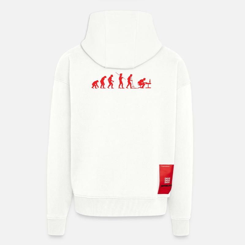 Evolution Gamer | Computer Freak Nerd PC - Zip Hoodie - made by SPREAD - OFF WHITE