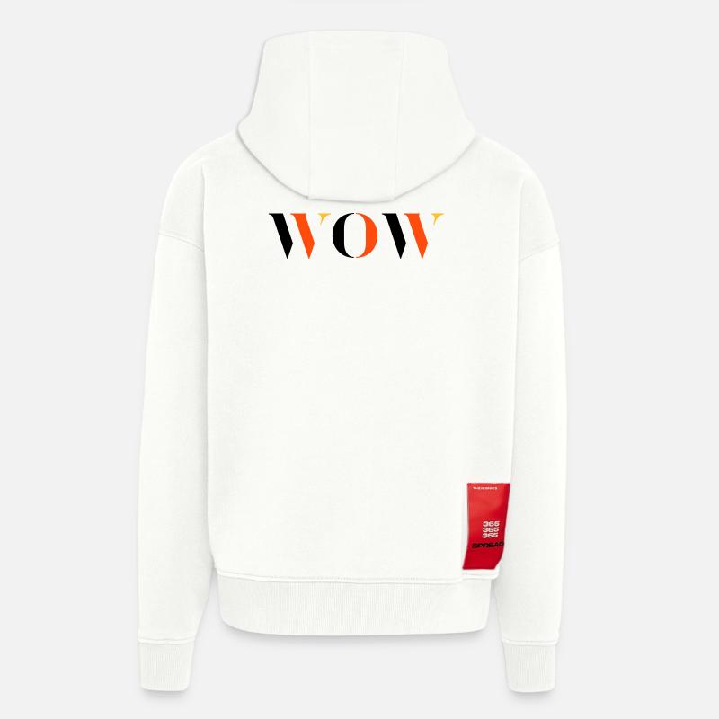 WOW dreifarbig - Zip Hoodie - made by SPREAD - OFF WHITE