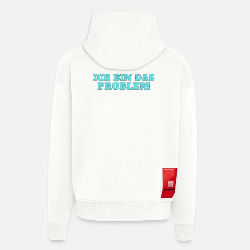 Ich bin das Problem – Selbstironie - Zip Hoodie - made by SPREAD - OFF WHITE