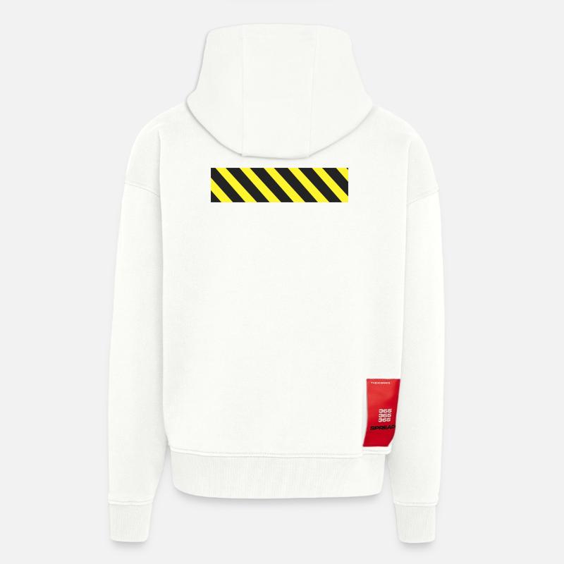 Ruban de précaution - Veste à capuche bio épaisse oversize fabriqué en UE - OFF WHITE