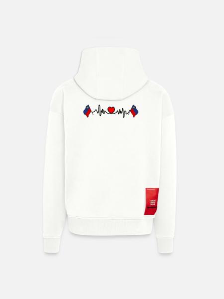 Herzfrequenz-Cardio für Liechtenstein - Zip Hoodie - made by SPREAD - OFF WHITE
