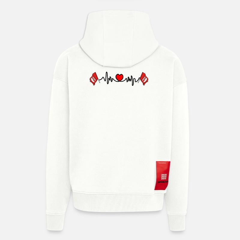Warwickshire Herzfrequenz - Zip Hoodie - made by SPREAD - OFF WHITE