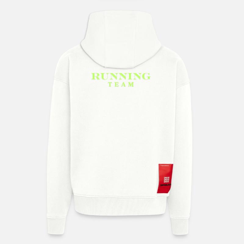 Équipe de course - Veste à capuche bio épaisse oversize fabriqué en UE - OFF WHITE