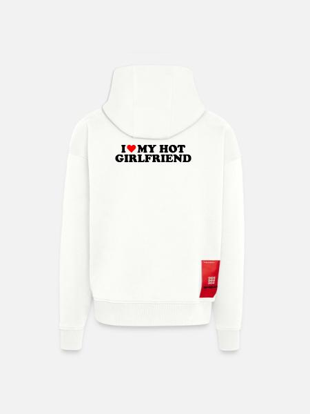 I love my hot girlfriend - Zip Hoodie - made by SPREAD - OFF WHITE