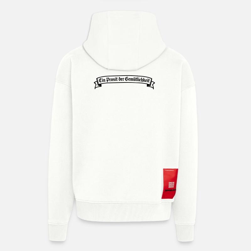 Ein Prosit der Gemütlichkeit - Veste à capuche bio épaisse oversize fabriqué en UE - OFF WHITE
