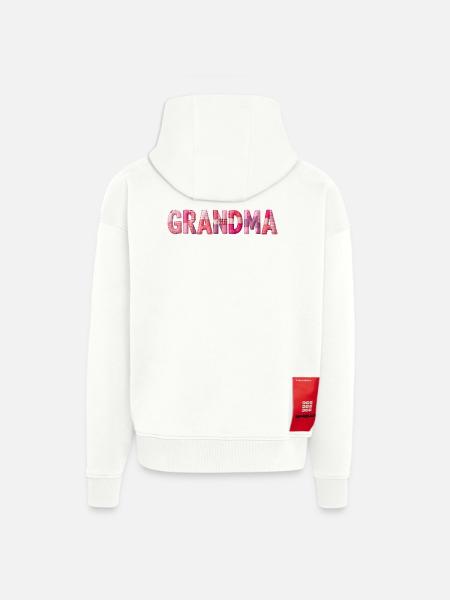 Großmutter Pink Plaid Buchstaben Patchwork - Zip Hoodie - made by SPREAD - OFF WHITE