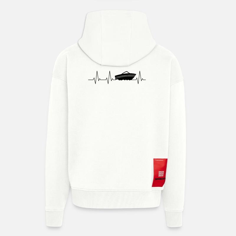 Herzschlag Motorboot Boot - Zip Hoodie - made by SPREAD - OFF WHITE