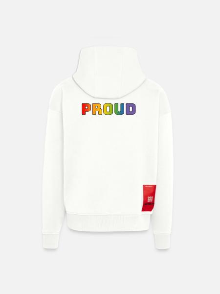 Rainbow proud black - Zip Hoodie - made by SPREAD - OFF WHITE
