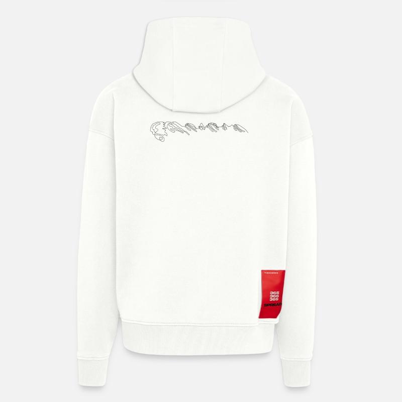 v75504-churfirsten3d-gross - Zip Hoodie - made by SPREAD - OFF WHITE