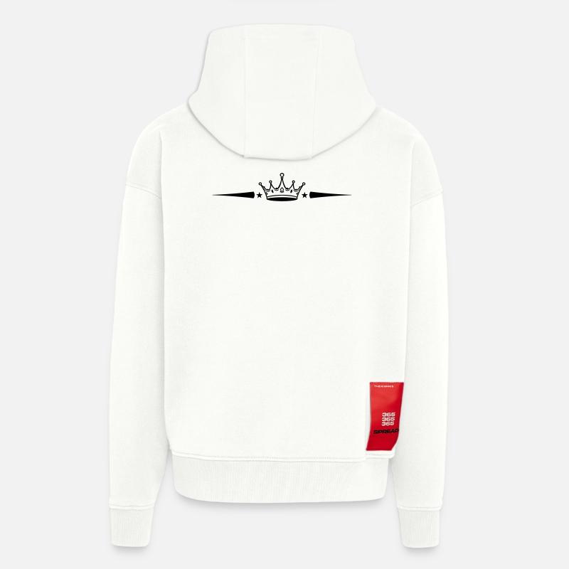 Élément de la couronne - Veste à capuche bio épaisse oversize fabriqué en UE - OFF WHITE