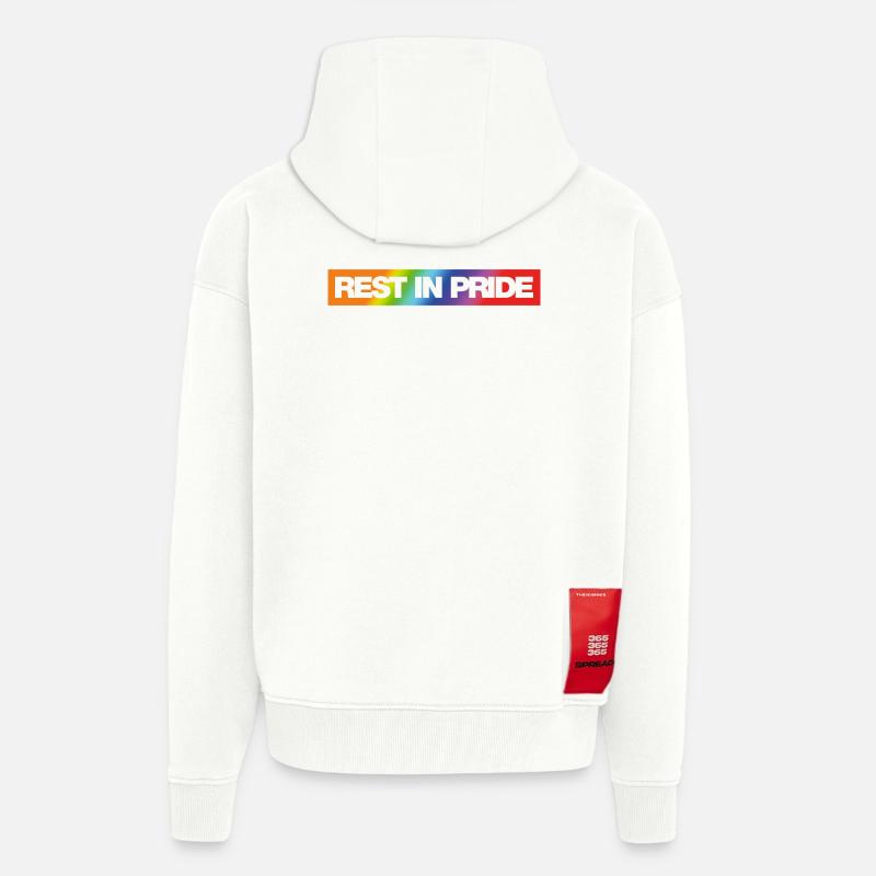 REST IN PRIDE (R.I.P.) Rainbow - Zip Hoodie - made by SPREAD - OFF WHITE