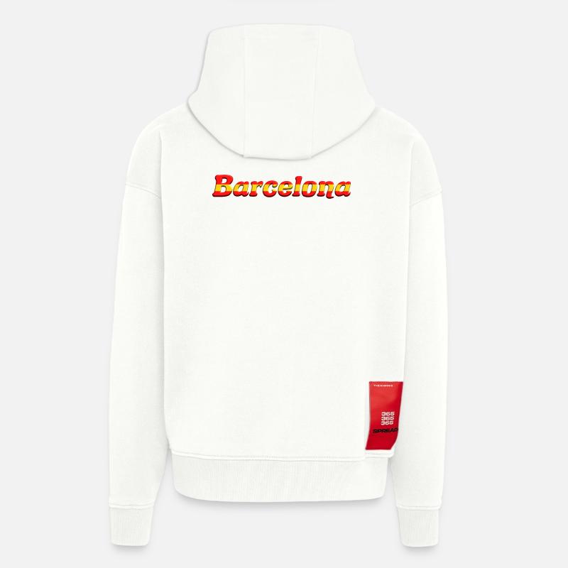 Barcelona - Veste à capuche bio épaisse oversize fabriqué en UE - OFF WHITE