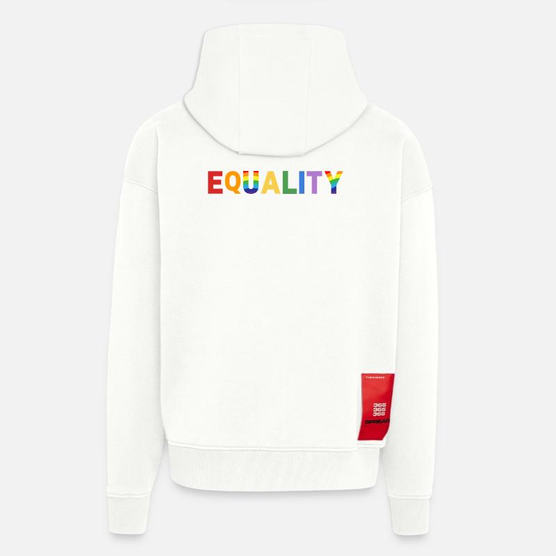 Égalité - Veste à capuche bio épaisse oversize fabriqué en UE - OFF WHITE