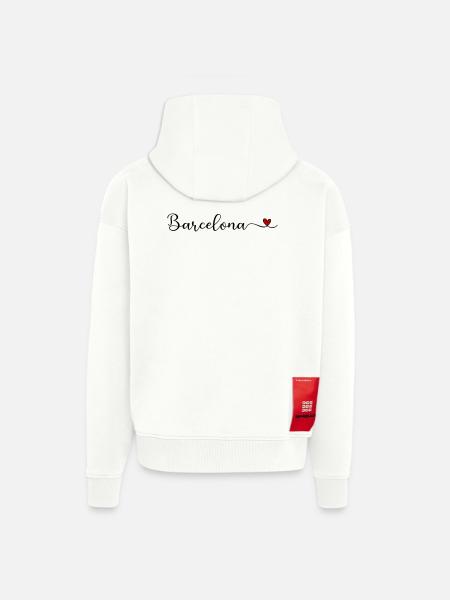 I love Barcelona Herz Geschenk - Zip Hoodie - made by SPREAD - OFF WHITE