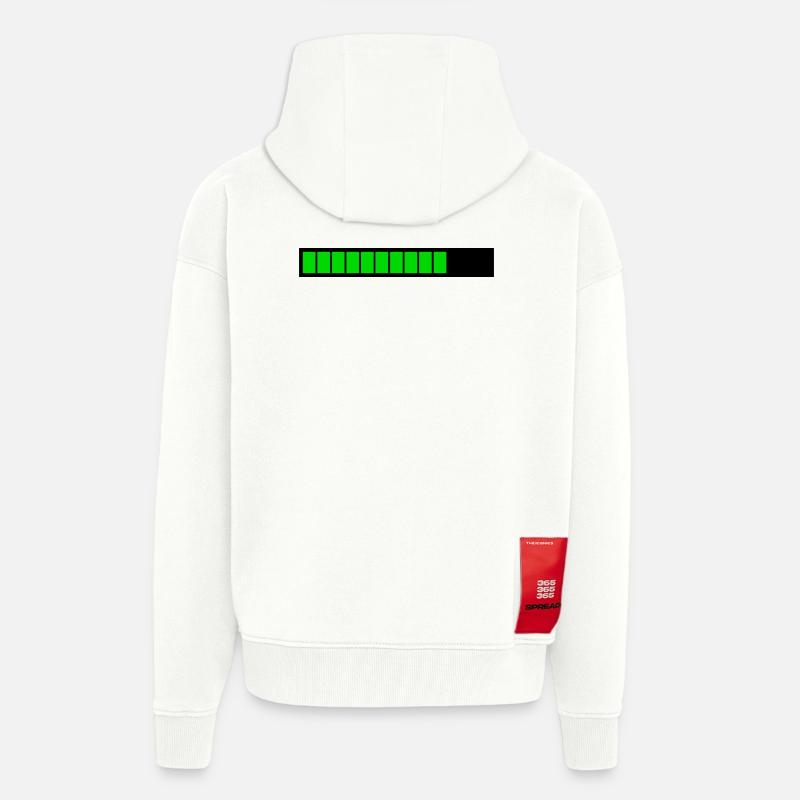 Rectangle loading bar Black Green (75%) - Zip Hoodie - made by SPREAD - OFF WHITE