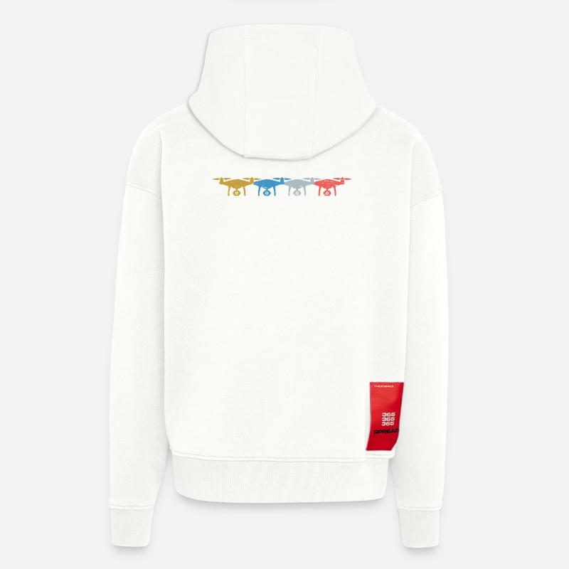 Heartbeat Drone Drones - Zip Hoodie - made by SPREAD - OFF WHITE