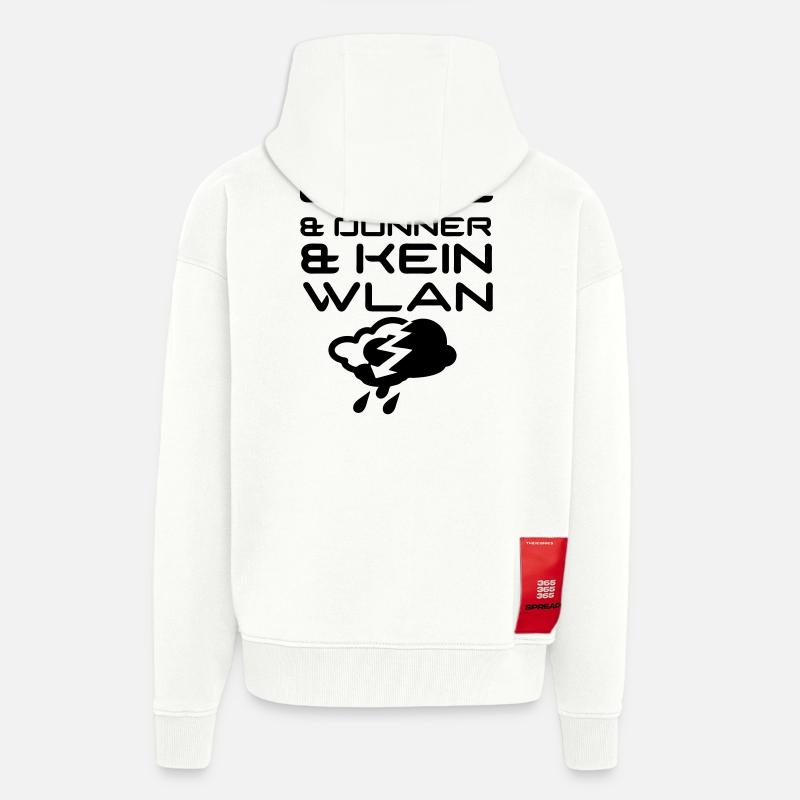 Blitz & Donner & kein WLAN Geschenk - Zip Hoodie - made by SPREAD - OFF WHITE