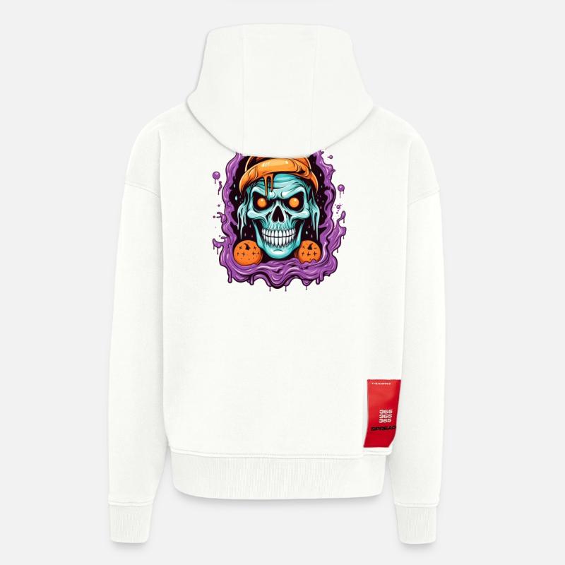Graffiti Skull mit Halloween-Elementen - Zip Hoodie - made by SPREAD - OFF WHITE