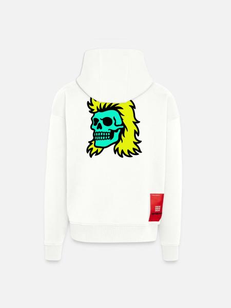Mullet Skull - Zip Hoodie - made by SPREAD - OFF WHITE