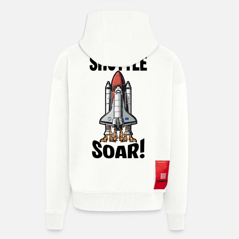 Start des Space Shuttle Soar - Zip Hoodie - made by SPREAD - OFF WHITE