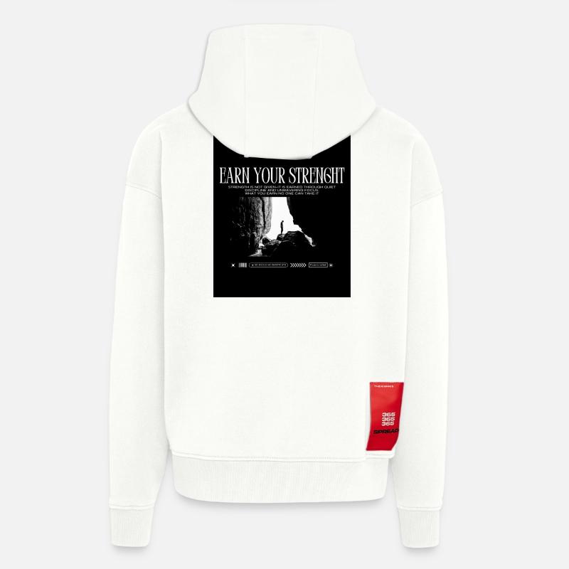 Black_White|Modern|Typographic|StreetwearTshirtpro - Zip Hoodie - made by SPREAD - OFF WHITE