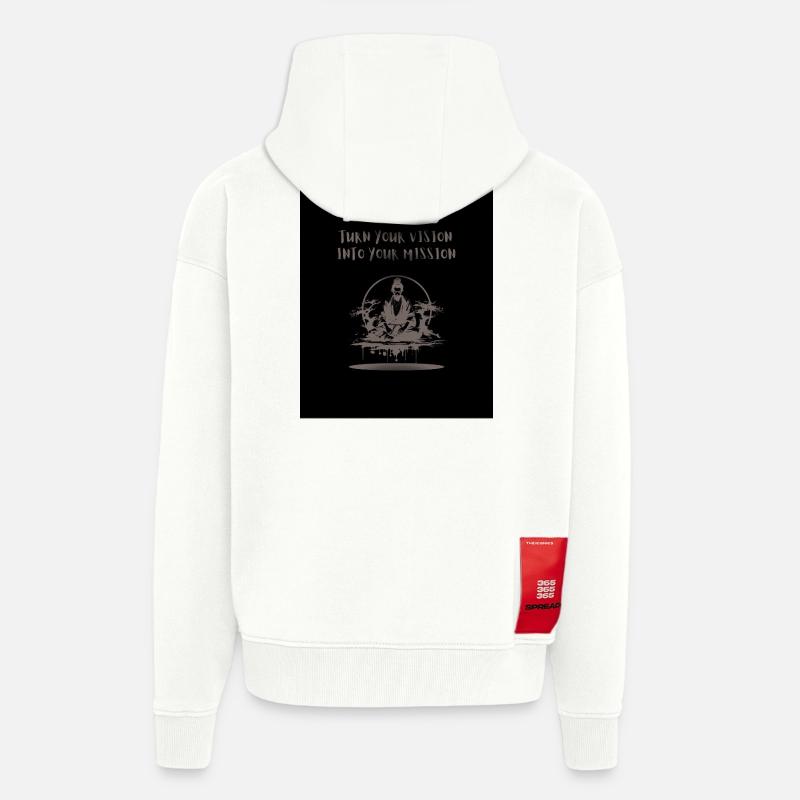 Black_and_Grey_Illustrative_Ninja_T-Hemd - Zip Hoodie - made by SPREAD - OFF WHITE